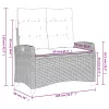  szürke polyrattan dönthető kerti pad párnával