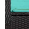 fekete polyrattan dönthető kerti pad párnával