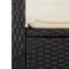  fekete polyrattan dönthető kerti pad párnával