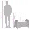  fekete polyrattan dönthető kerti pad párnával