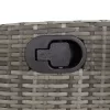  szürke polyrattan dönthető kerti pad párnával