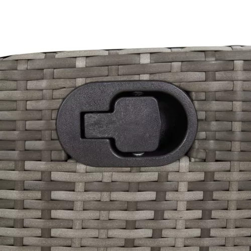  szürke polyrattan dönthető kerti pad párnával