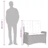  világosszürke polyrattan dönthető kerti pad párnával