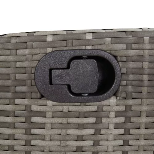  szürke polyrattan dönthető kerti pad párnával