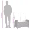  szürke polyrattan dönthető kerti pad párnával