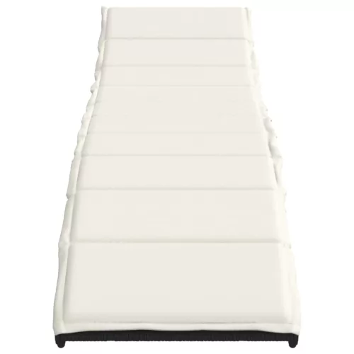  fekete polyrattan napozóágy párnával 55x199x50 cm