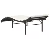  fekete polyrattan napozóágy párnával 55x199x50 cm