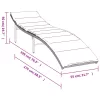  fekete polyrattan napozóágy párnával 55x199x50 cm