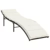  barna polyrattan napozóágy párnával 55x199x50 cm