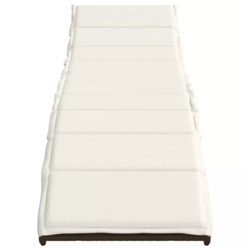  barna polyrattan napozóágy párnával 55x199x50 cm