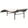  barna polyrattan napozóágy párnával 55x199x50 cm