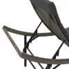  szürke polyrattan napozóágy párnával 55x199x50 cm