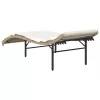  bézs polyrattan napozóágy párnával 55x199x50 cm