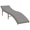  bézs polyrattan napozóágy párnával 55x199x50 cm