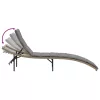  bézs polyrattan napozóágy párnával 55x199x50 cm