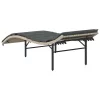 világosszürke polyrattan napozóágy párnával 55x199x50 cm