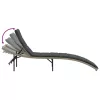  világosszürke polyrattan napozóágy párnával 55x199x50 cm