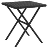  2 db fekete polyrattan napozóágy asztallal