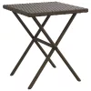  2 db barna polyrattan napozóágy asztallal