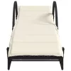  fekete polyrattan napozóágy párnával 60 x 199 x 42 cm
