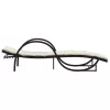  fekete polyrattan napozóágy párnával 60 x 199 x 42 cm