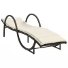  barna polyrattan napozóágy párnával 60 x 199 x 42 cm