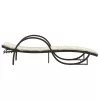  barna polyrattan napozóágy párnával 60 x 199 x 42 cm