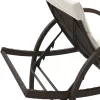  barna polyrattan napozóágy párnával 60 x 199 x 42 cm