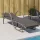  szürke polyrattan napozóágy párnával 60x199x42 cm