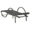  szürke polyrattan napozóágy párnával 60x199x42 cm