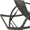  szürke polyrattan napozóágy párnával 60x199x42 cm
