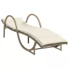  bézs polyrattan napozóágy párnával 60 x 199 x 42 cm
