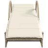  bézs polyrattan napozóágy párnával 60 x 199 x 42 cm