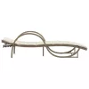  bézs polyrattan napozóágy párnával 60 x 199 x 42 cm
