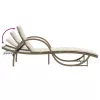  bézs polyrattan napozóágy párnával 60 x 199 x 42 cm