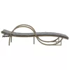  bézs polyrattan napozóágy párnával 60 x 199 x 42 cm