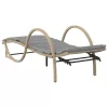  bézs polyrattan napozóágy párnával 60 x 199 x 42 cm