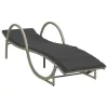  világosszürke polyrattan napozóágy párnával 60x199x42 cm
