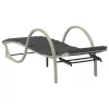  világosszürke polyrattan napozóágy párnával 60x199x42 cm