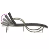  világosszürke polyrattan napozóágy párnával 60x199x42 cm