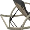  világosszürke polyrattan napozóágy párnával 60x199x42 cm