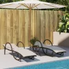  2 db barna polyrattan napozóágy asztallal
