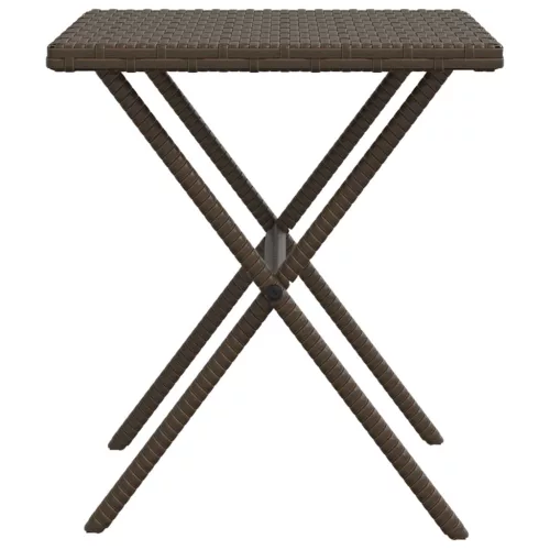  2 db barna polyrattan napozóágy asztallal