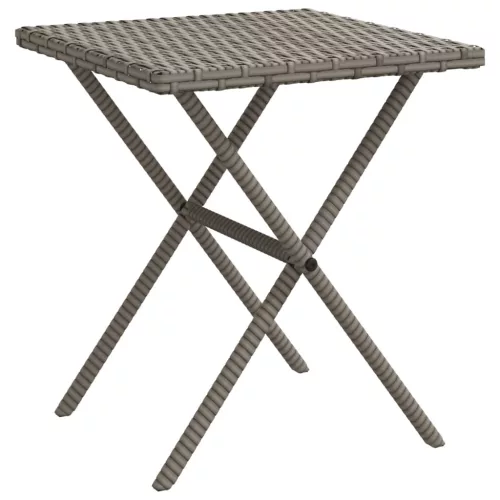  2 db szürke polyrattan napozóágy asztallal