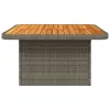  szürke polyrattan és akácfa kerti asztal 80 x 80 x 71 cm