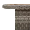 szürke polyrattan és akácfa kerti asztal 80 x 80 x 71 cm