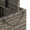  szürke polyrattan és akácfa kerti asztal 80 x 80 x 71 cm