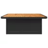  fekete polyrattan és akácfa kerti asztal 110 x 110 x 71 cm