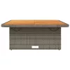  szürke polyrattan és akácfa kerti asztal 110 x 110 x 71 cm