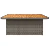  szürke polyrattan és akácfa kerti asztal 110 x 110 x 71 cm